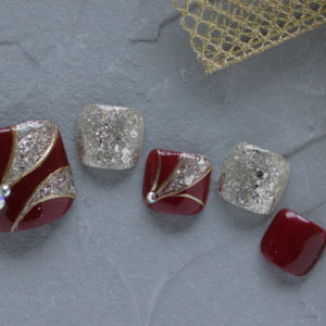 新百合ヶ丘パラジェル＆カルジェルネイルサロン「ネイルマーナ」冬フットネイル2025