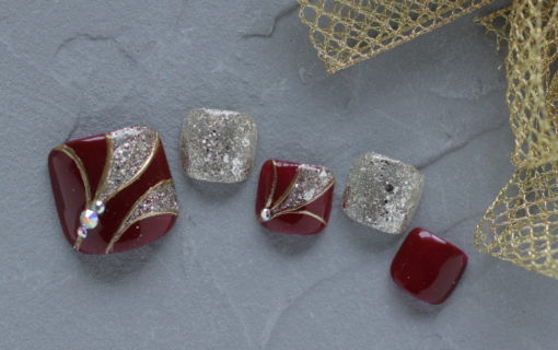 新百合ヶ丘パラジェル＆カルジェルネイルサロン「ネイルマーナ」冬フットネイル2025