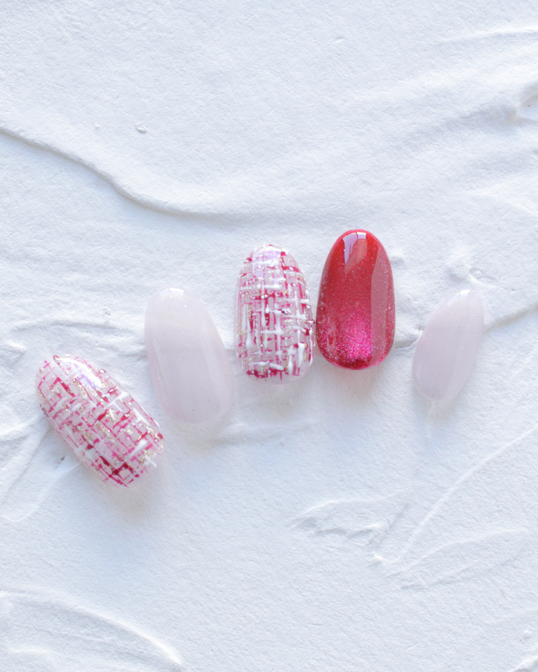 新百合ヶ丘パラジェル＆カルジェルネイルサロン「ネイルマーナ」ツイードネイル2025